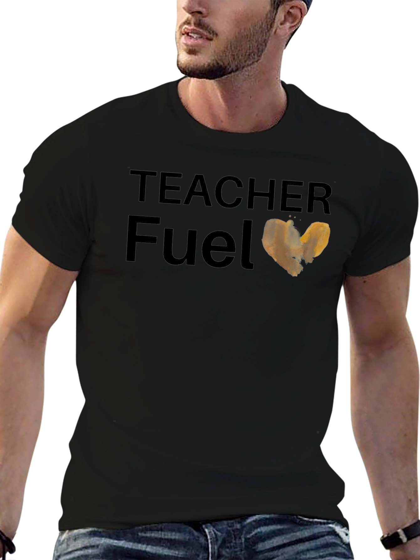 Teacher Fuel T-Shirt - Coffee Heart Design