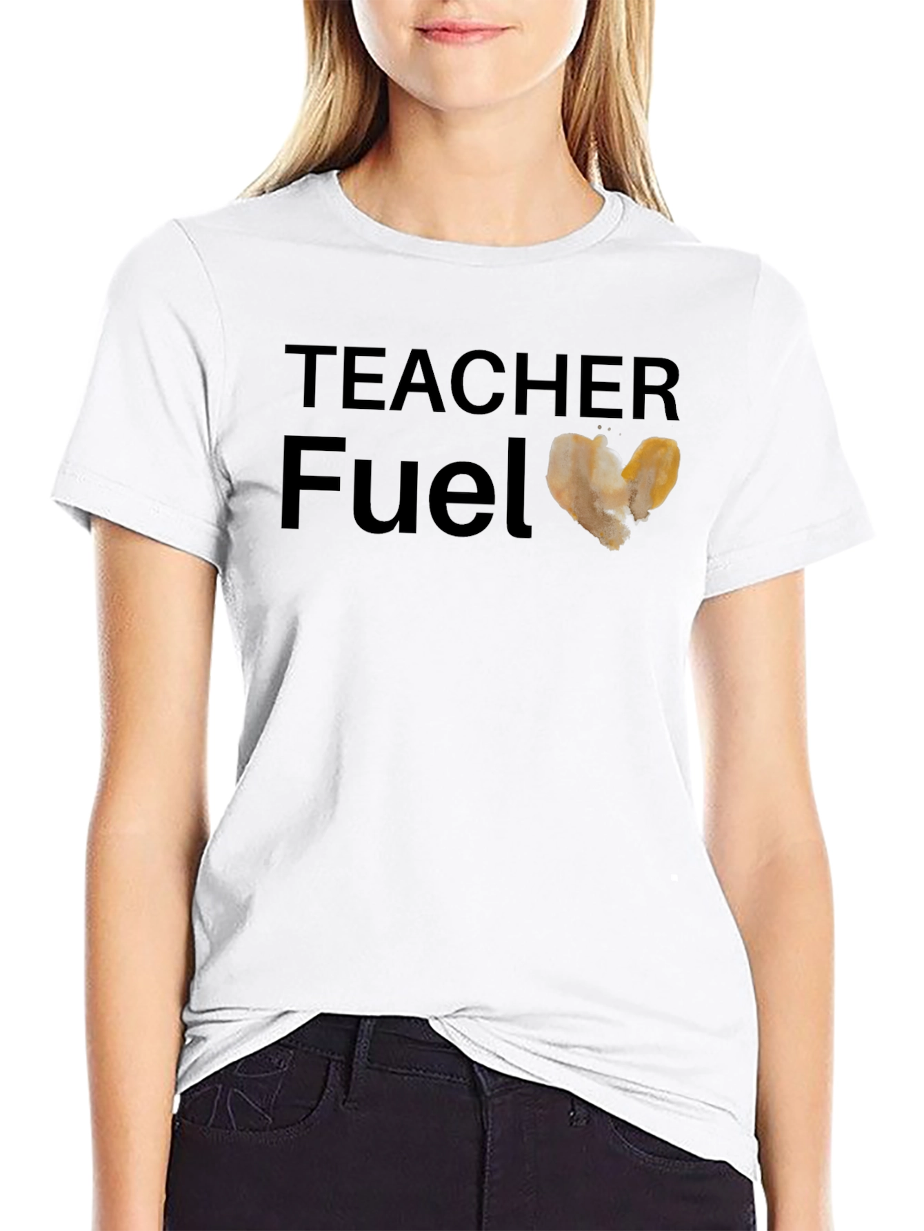 Teacher Fuel T-Shirt - Coffee Heart Design