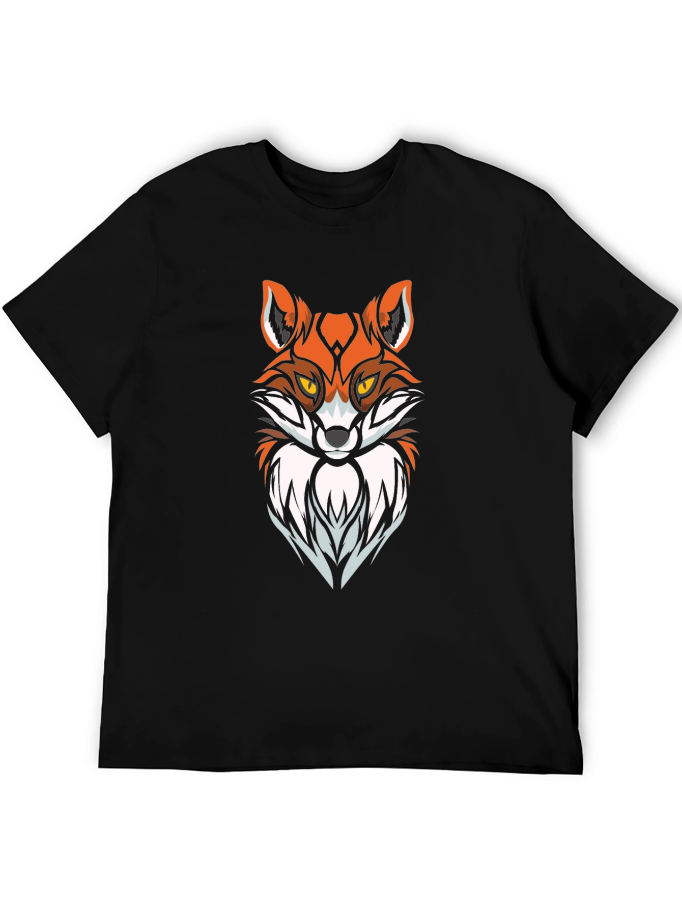Cool Fox Graphic Print Black T-Shirt