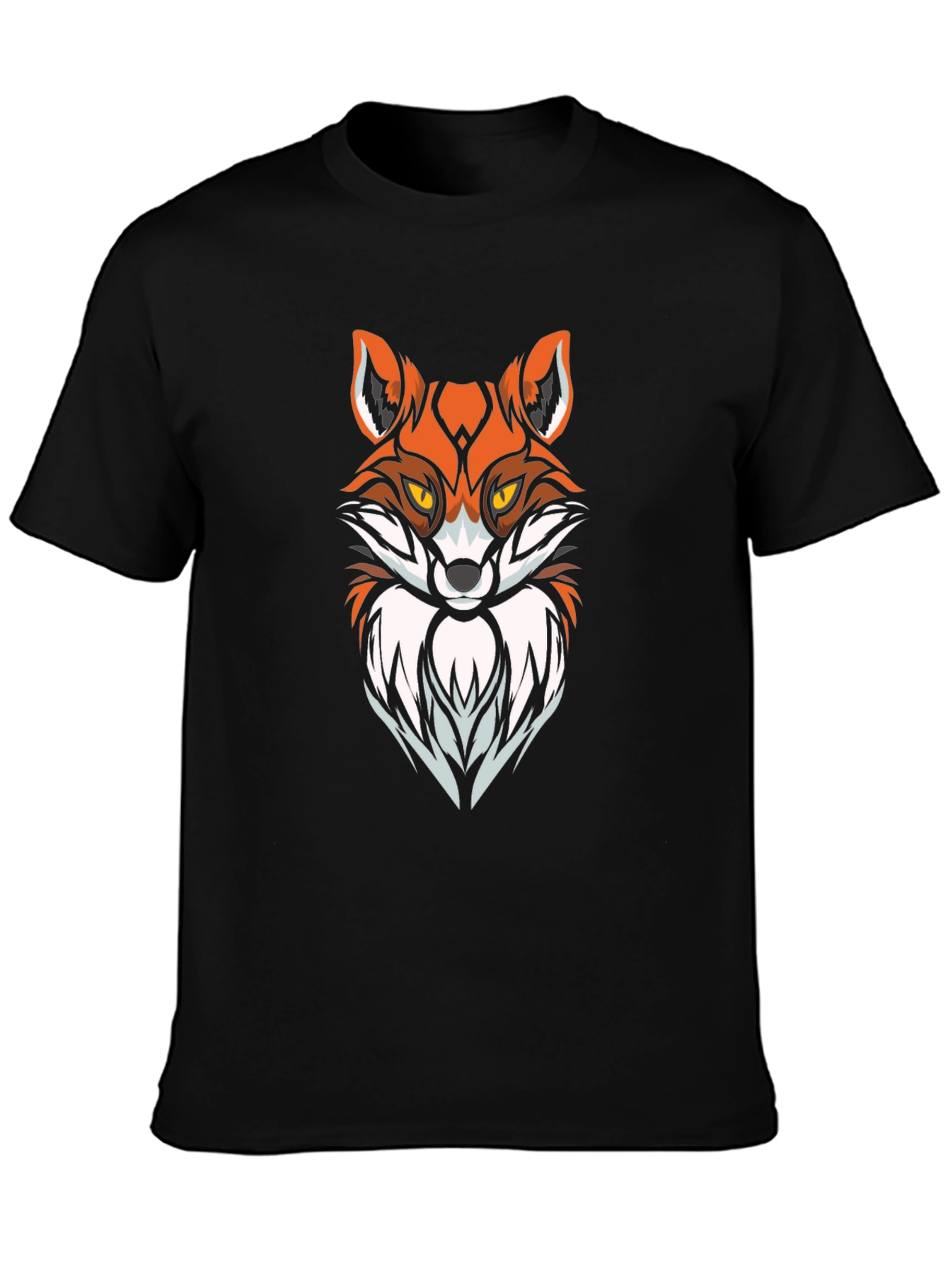 Cool Fox Graphic Print Black T-Shirt