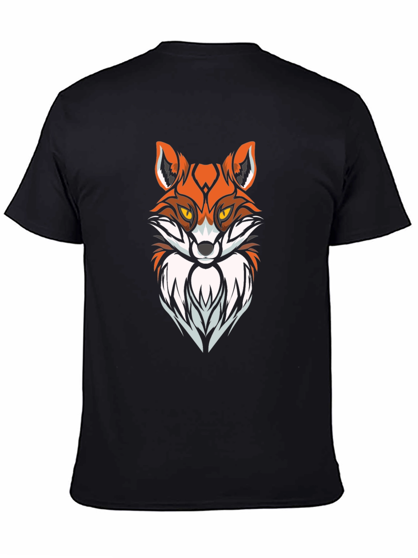 Cool Fox Graphic Print Black T-Shirt