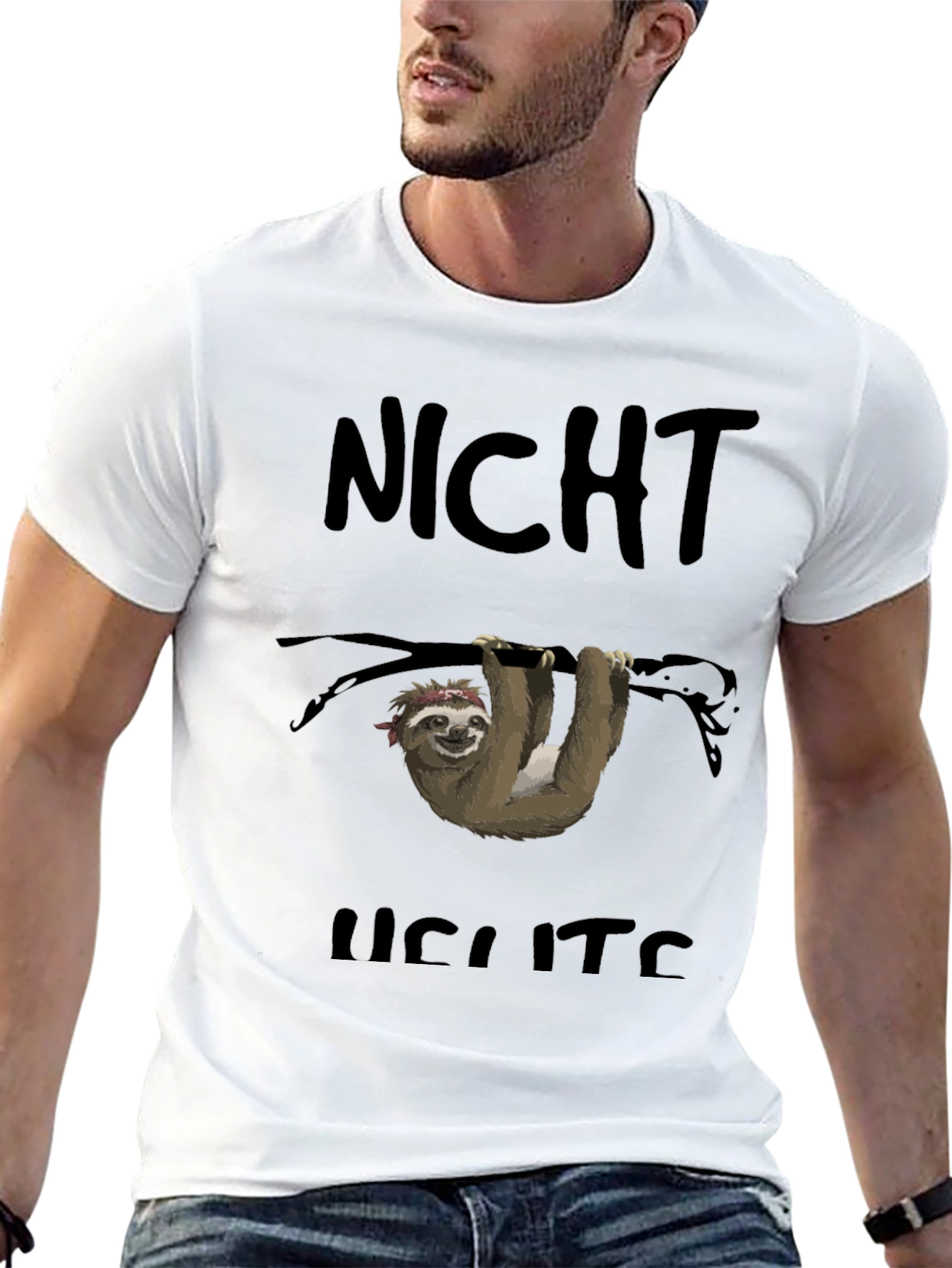 Funny Sloth Graphic Tee - Nicht Heute (Not Today)
