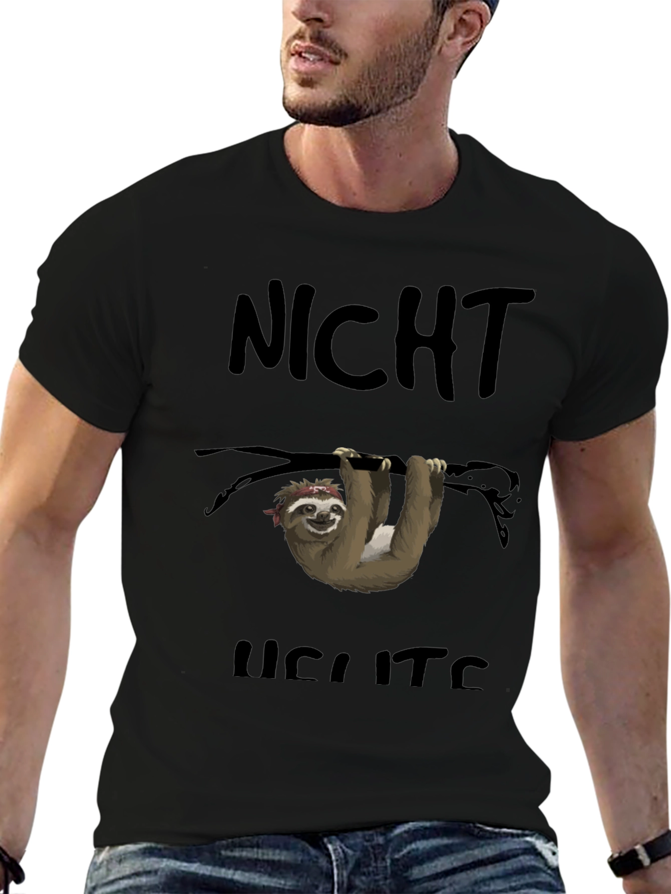 Funny Sloth Graphic Tee - Nicht Heute (Not Today)