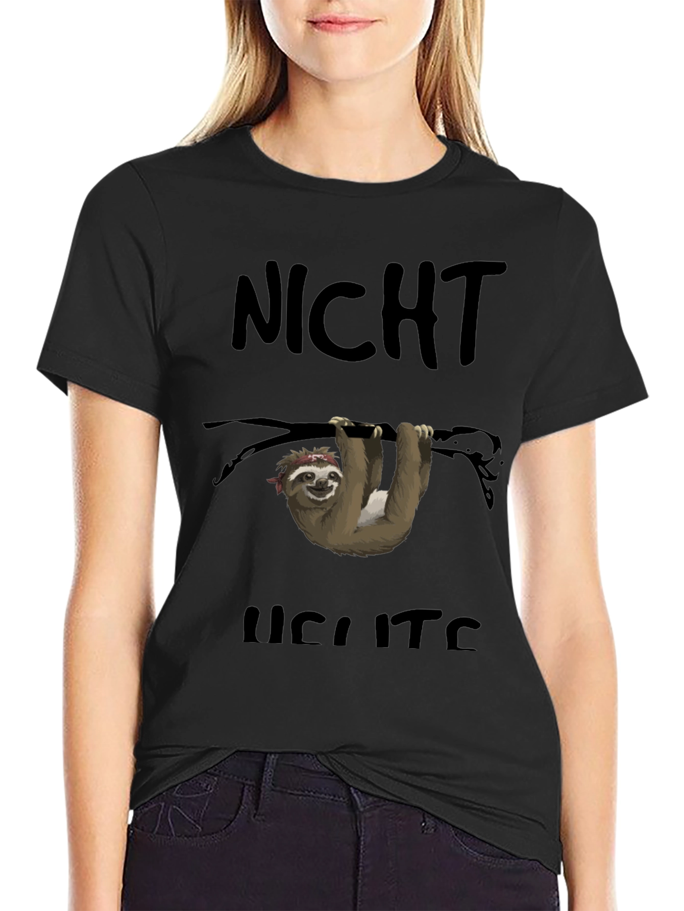 Funny Sloth Graphic Tee - Nicht Heute (Not Today)