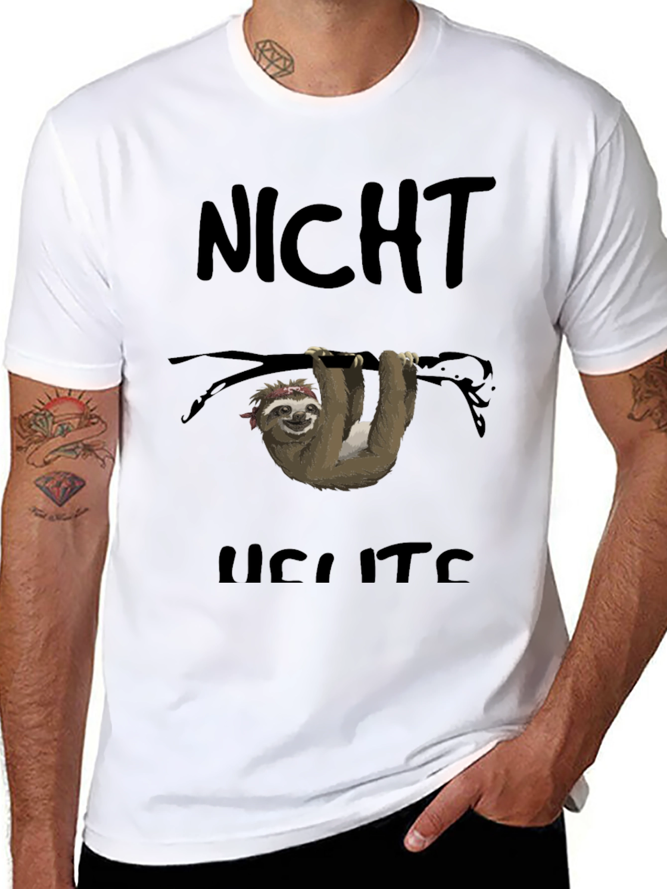 Funny Sloth Graphic Tee - Nicht Heute (Not Today)
