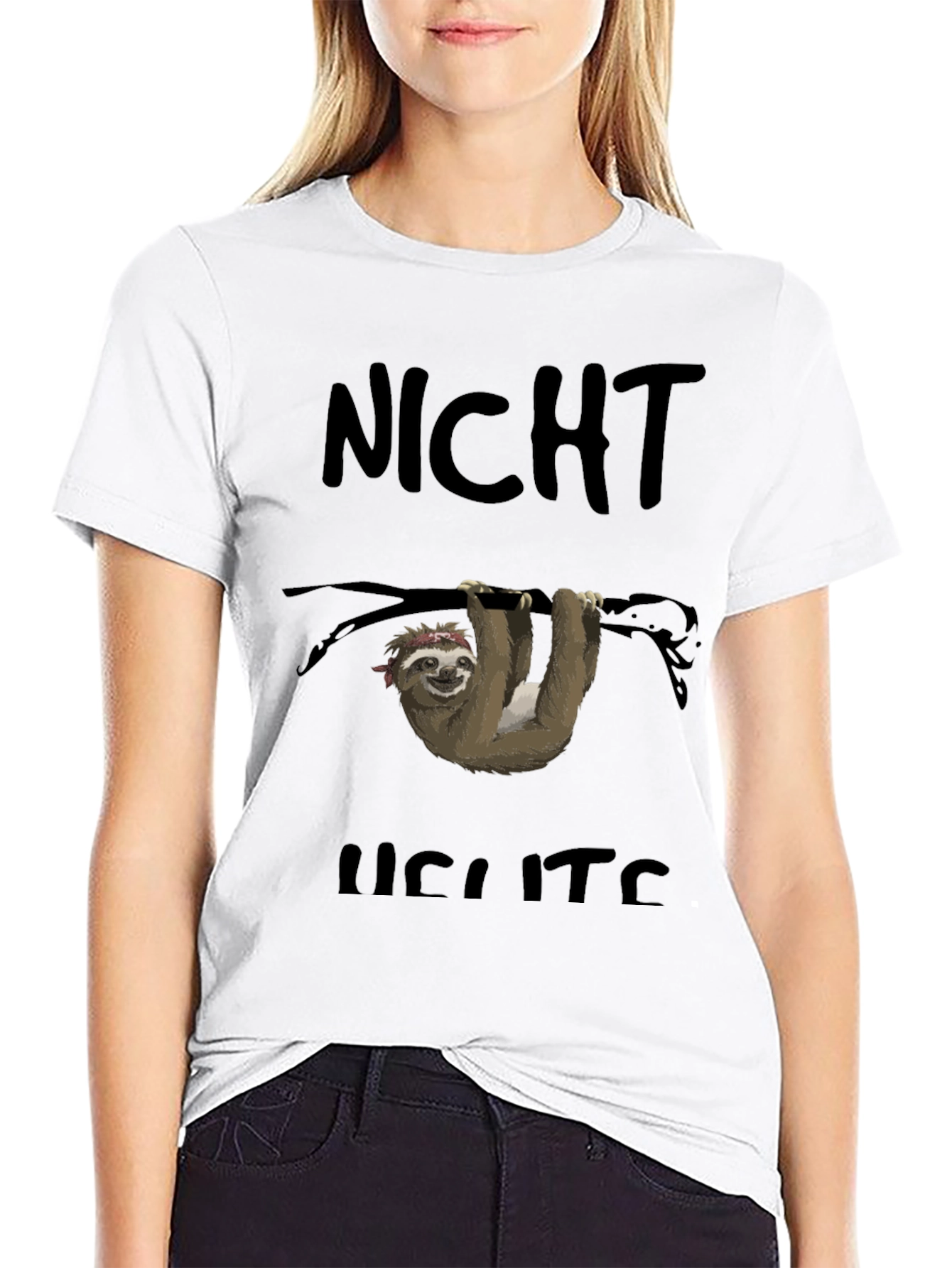Funny Sloth Graphic Tee - Nicht Heute (Not Today)