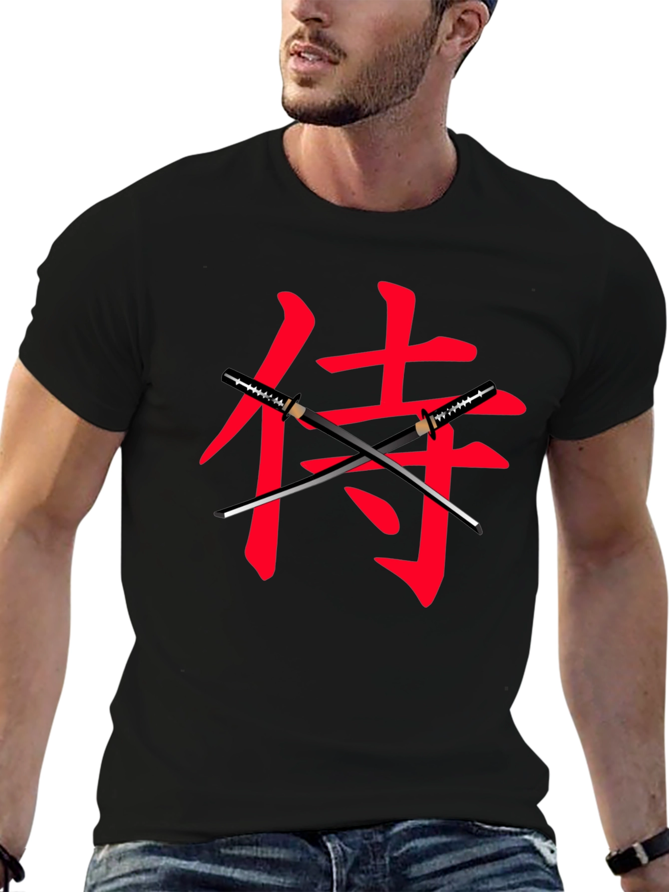 Samurai Sword Graphic Black T-Shirt