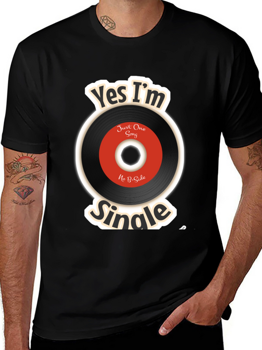 Yes Im Single Vinyl Record Graphic T-Shirt