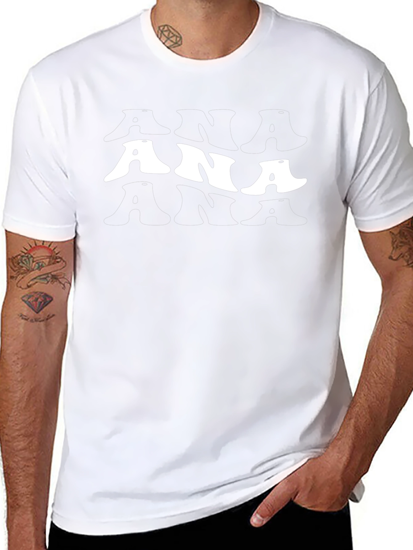 Stylish Black T-Shirt with ANA Graphic