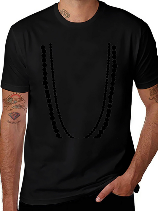Black Beaded Necklace Graphic Tee