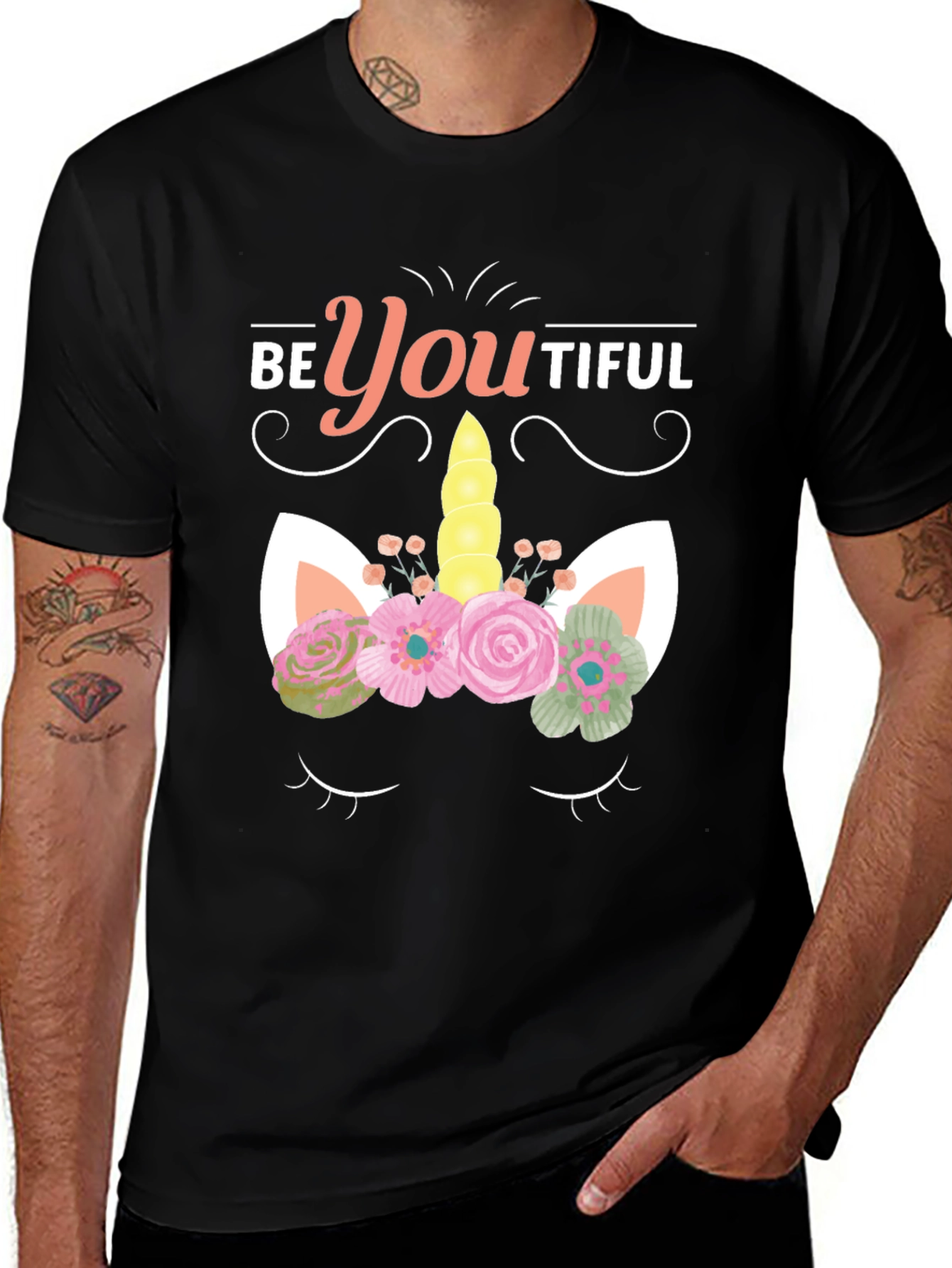 BeYOUtiful Unicorn Graphic Tee - Black