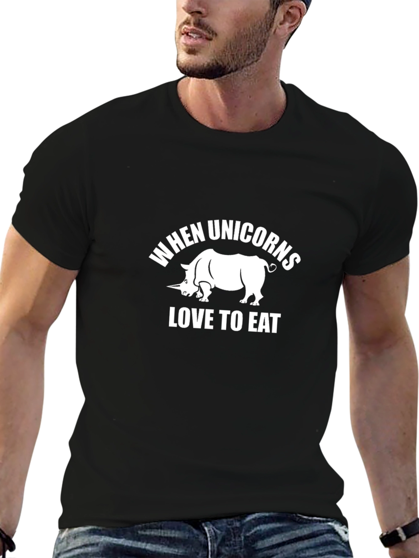 Funny Unicorn Eating Graphic T-Shirt