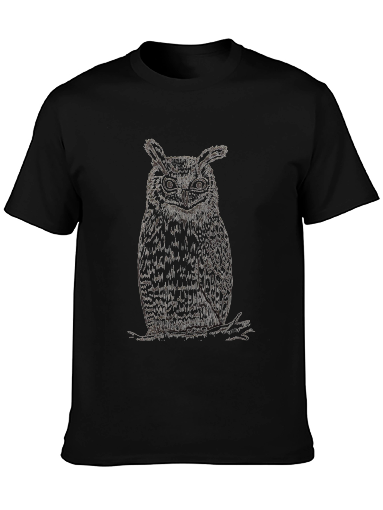 Owl Graphic Print T-Shirt - Mens Black Tee