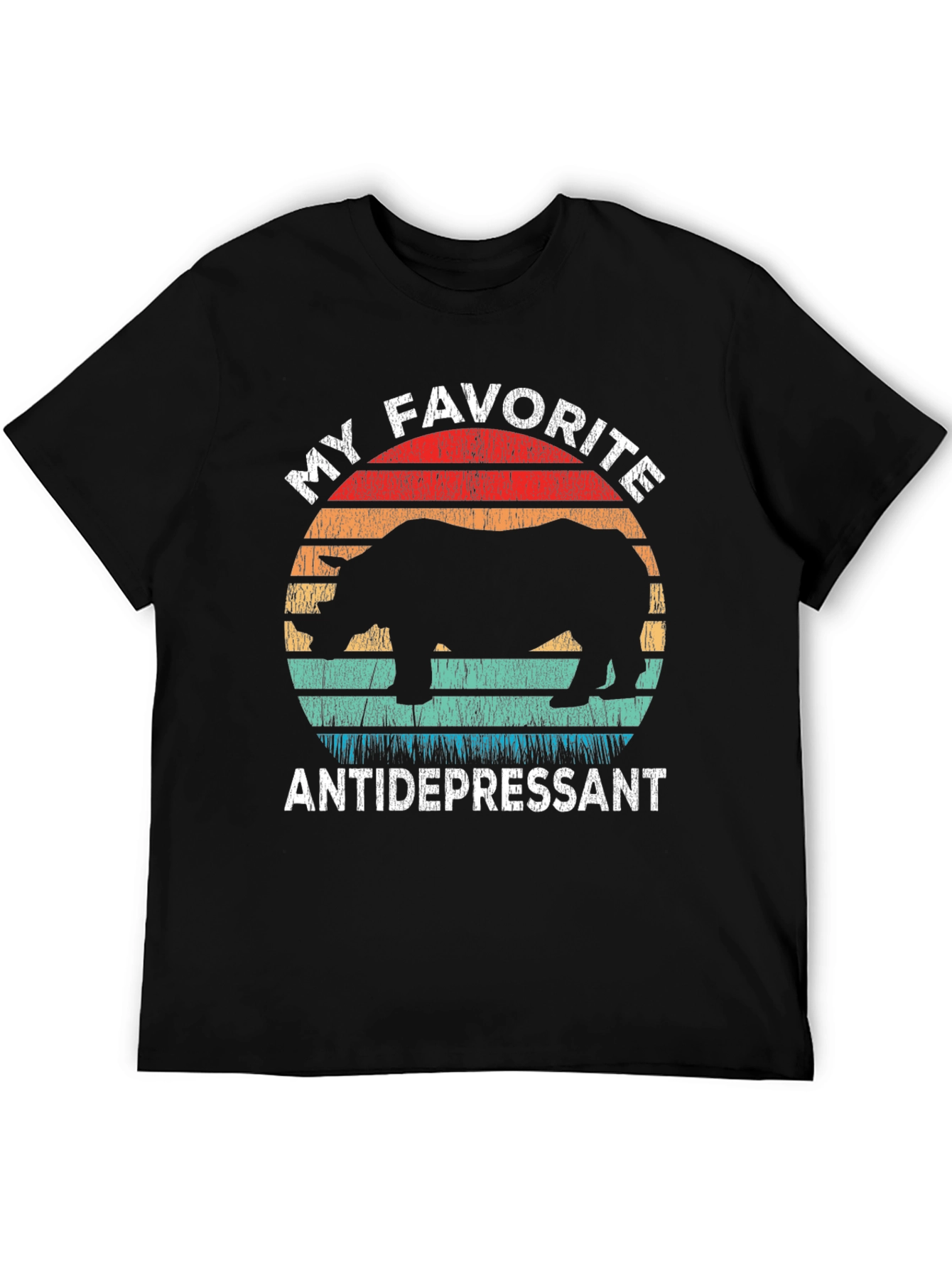My Favorite Antidepressant Rhino Graphic T-Shirt