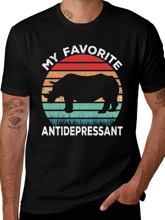 My Favorite Antidepressant Rhino Graphic T-Shirt
