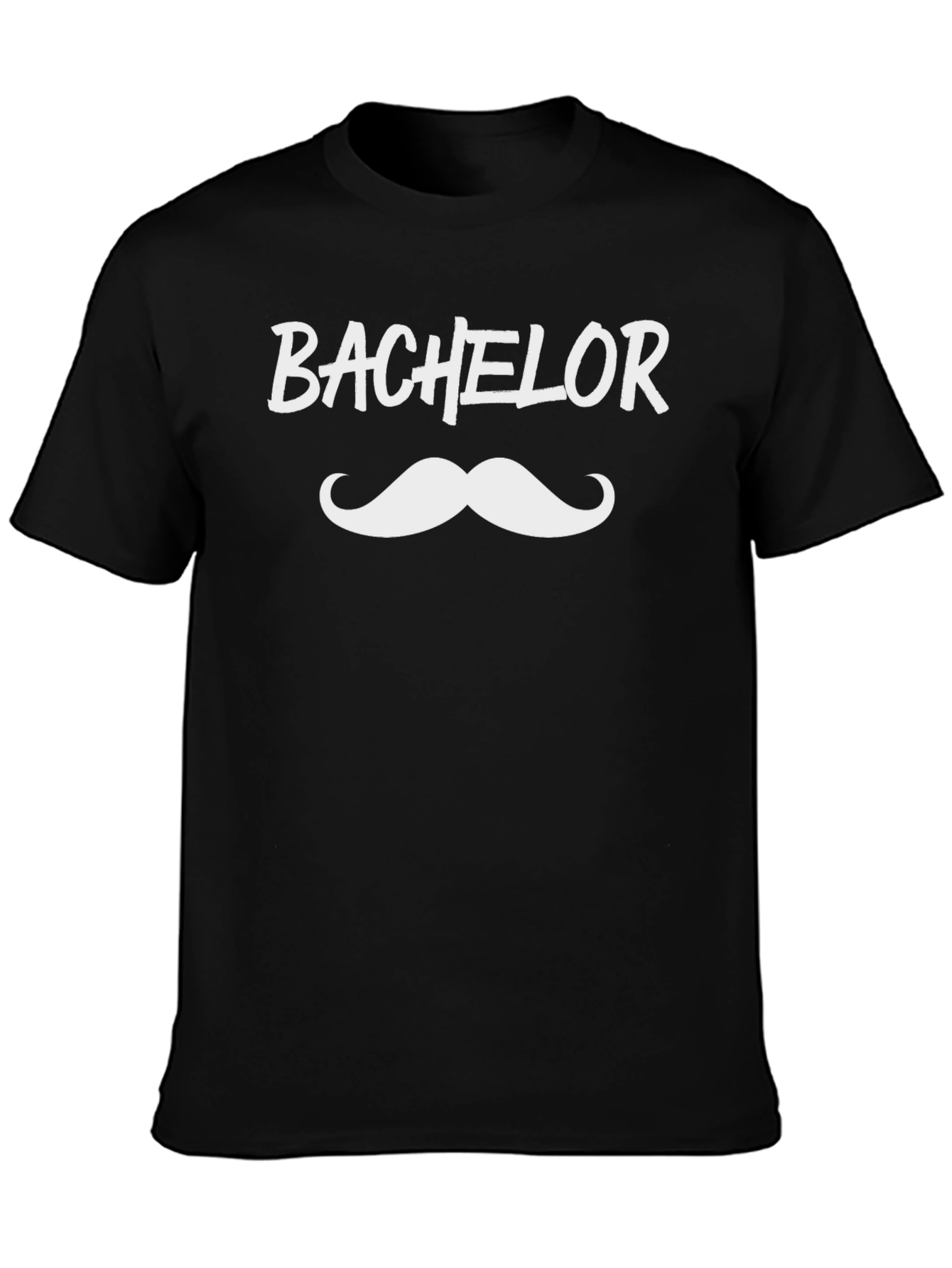 Bachelor Mustache Graphic Tee - Black Cotton T-Shirt