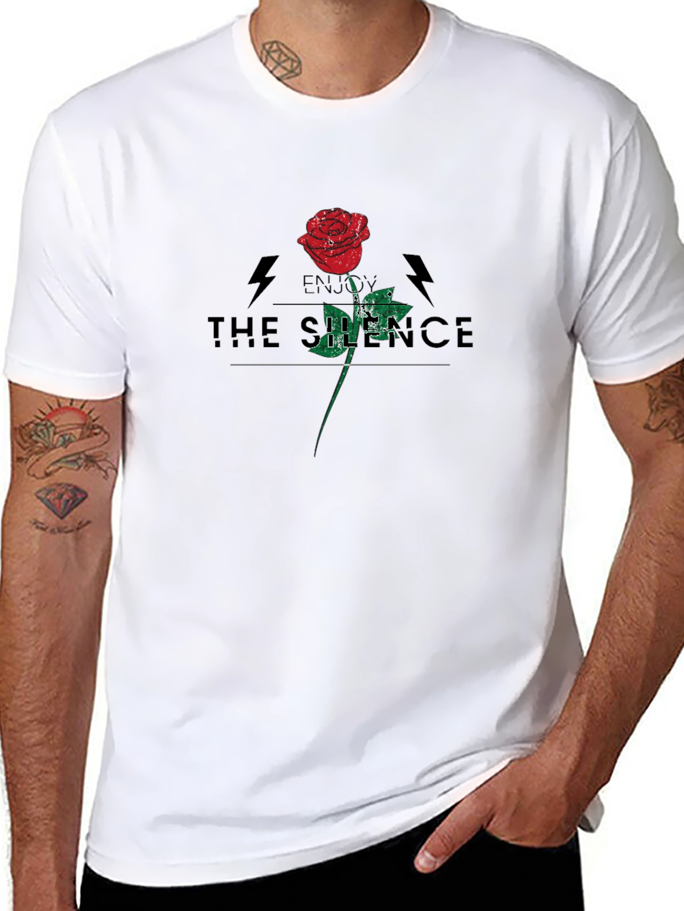 Enjoy The Silence Rose Graphic T-Shirt