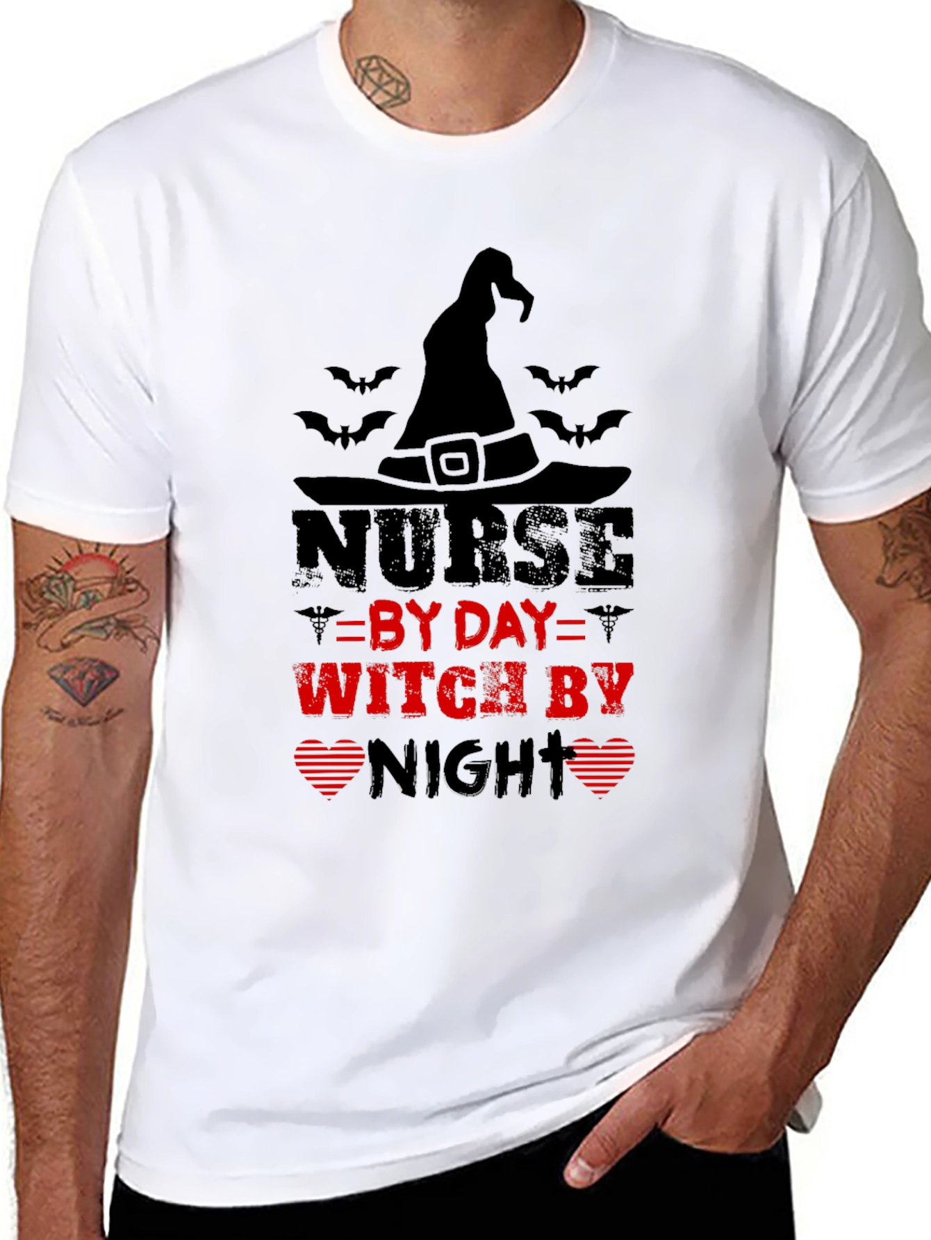 Nurse by Day Witch by Night Halloween T-Shirt