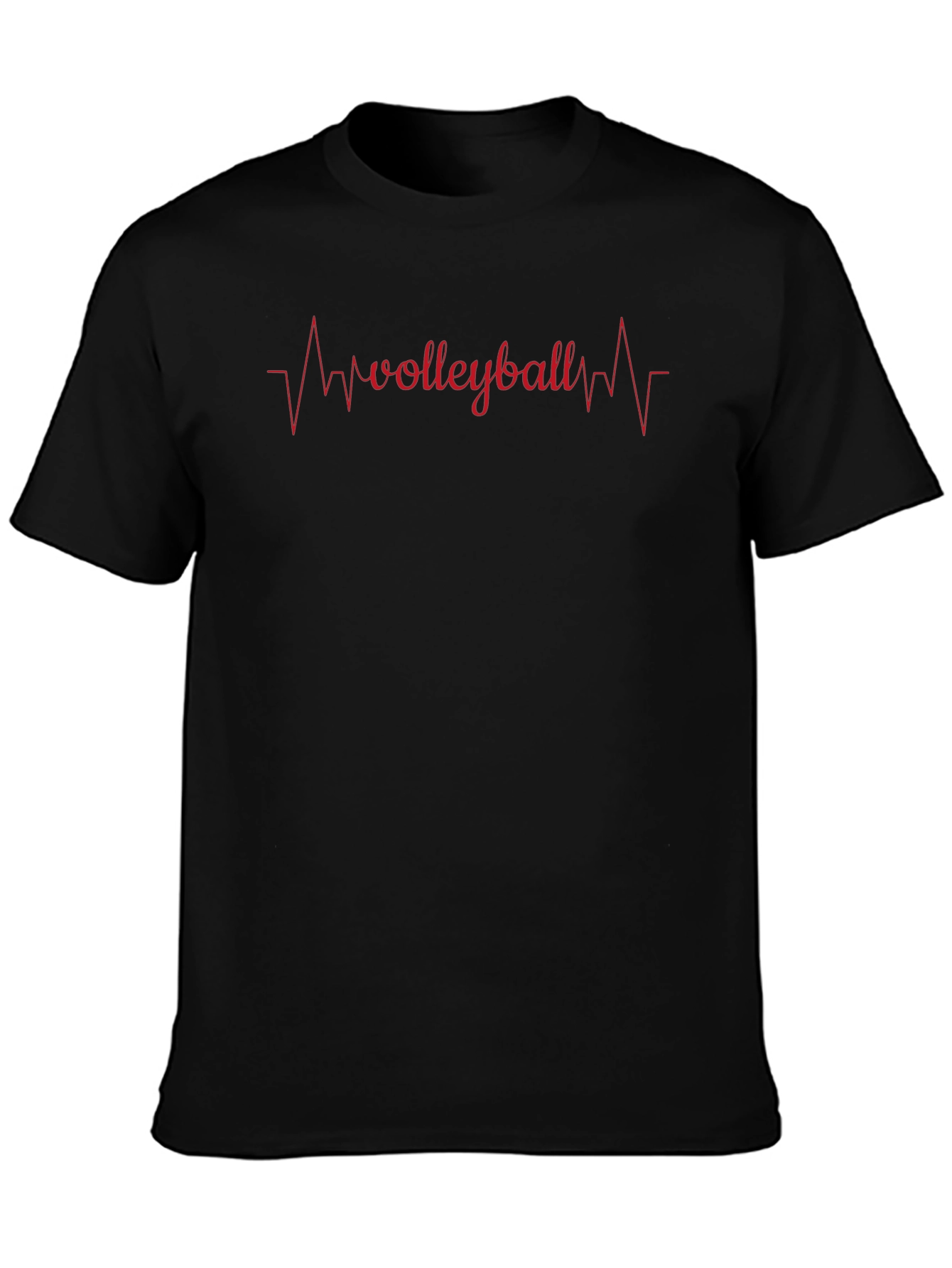 Volleyball Heartbeat Graphic Tee - Black