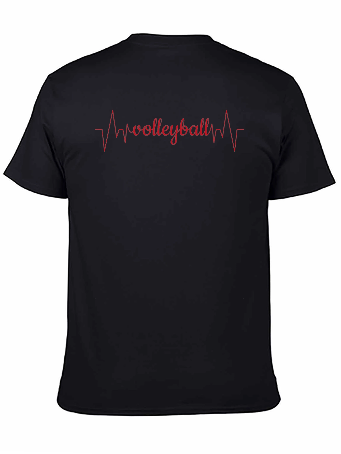 Volleyball Heartbeat Graphic Tee - Black