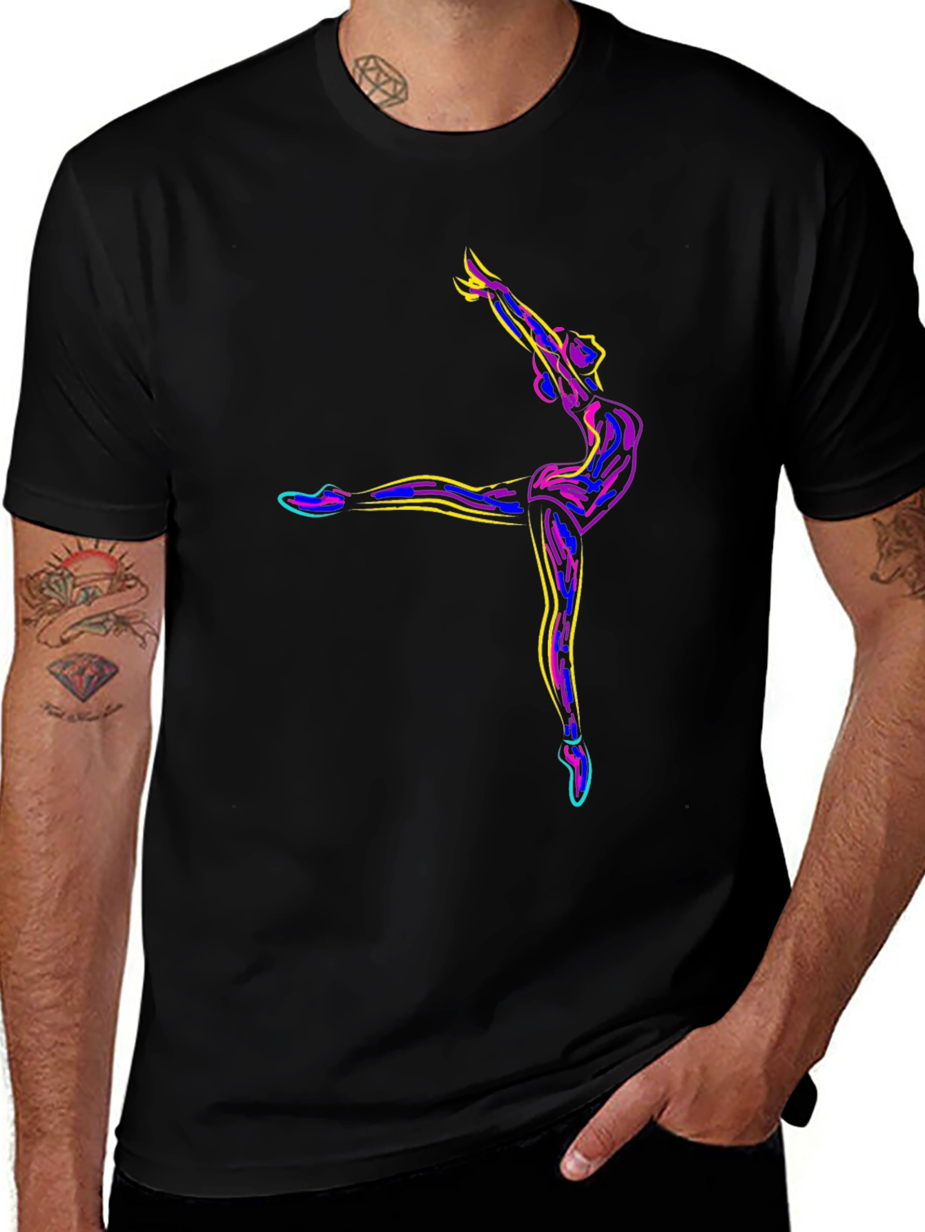 Ballet Dancer Graphic Black T-Shirt