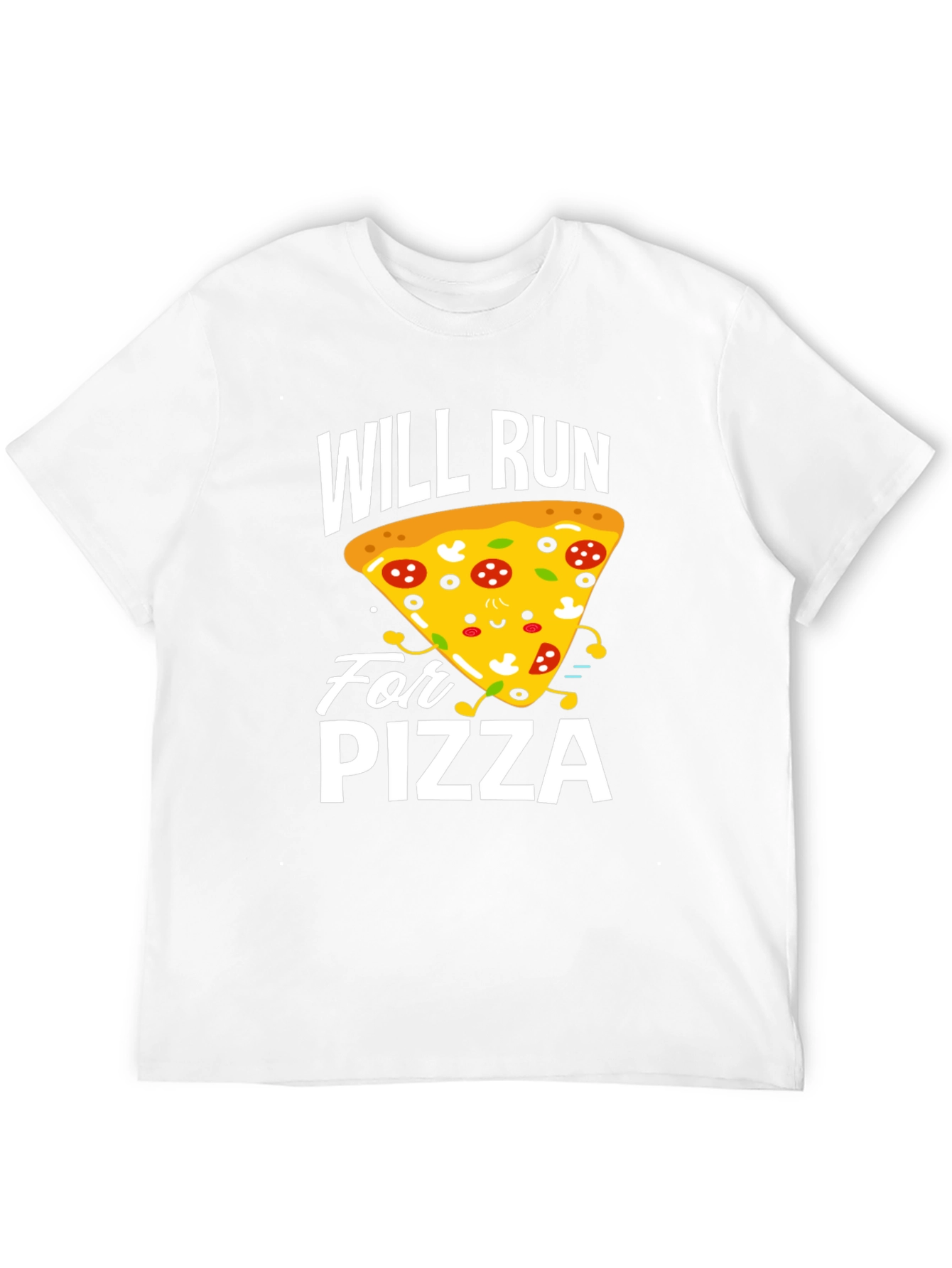 Will Run For Pizza Funny Graphic Tee