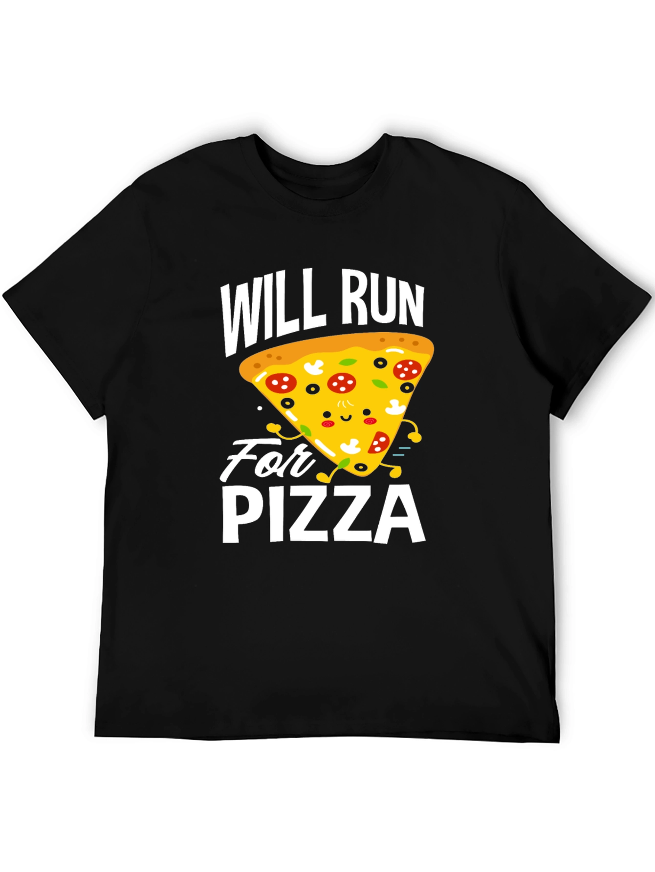Will Run For Pizza Funny Graphic Tee