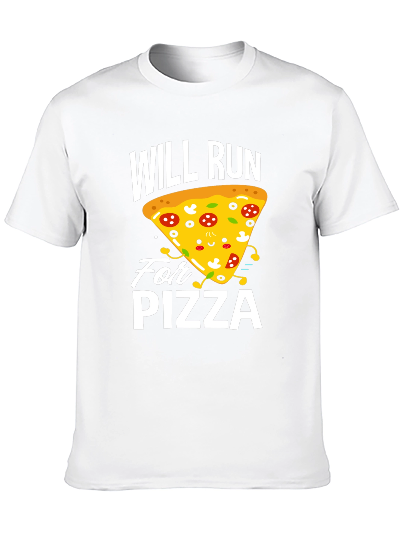 Will Run For Pizza Funny Graphic Tee