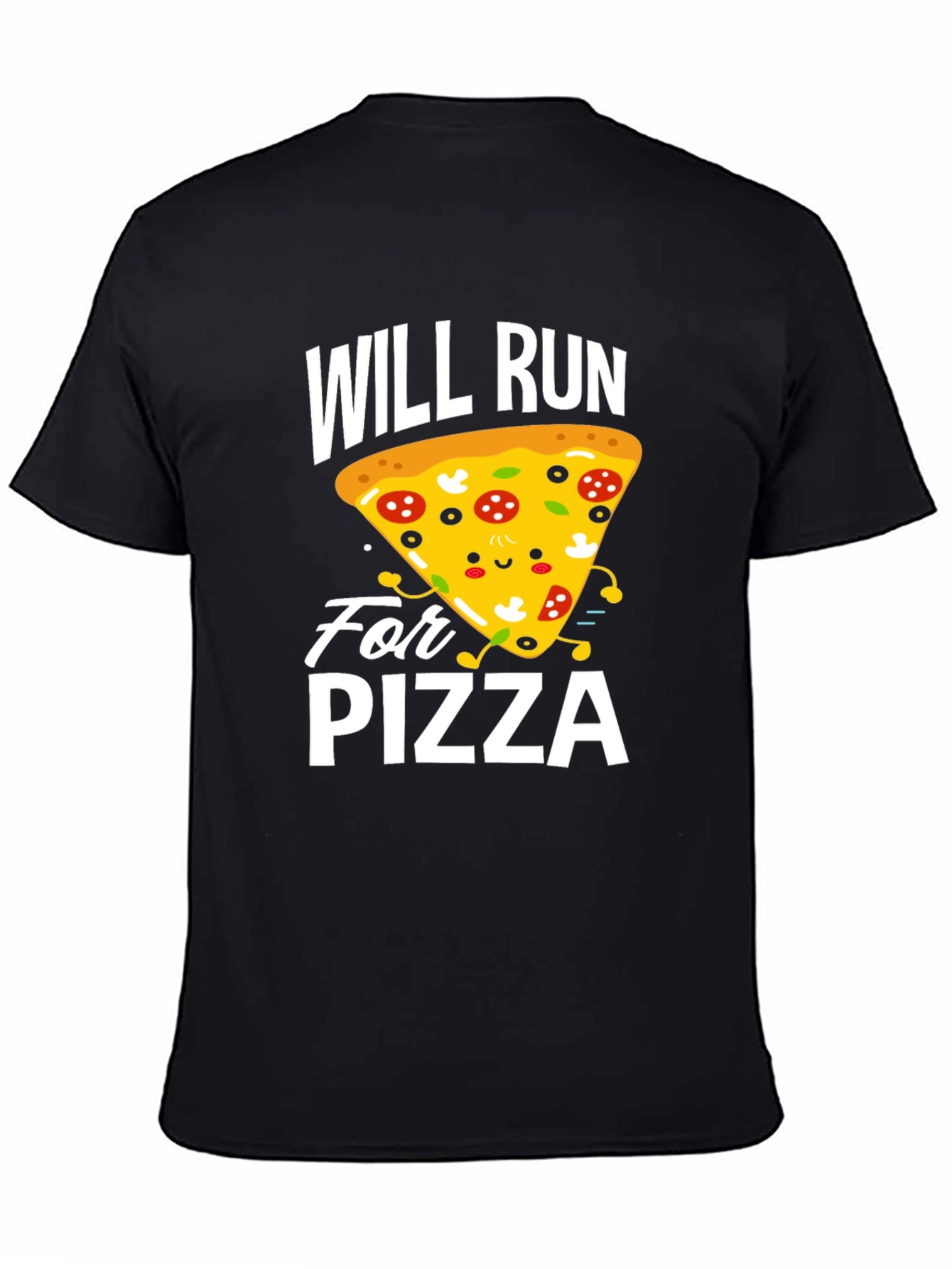 Will Run For Pizza Funny Graphic Tee