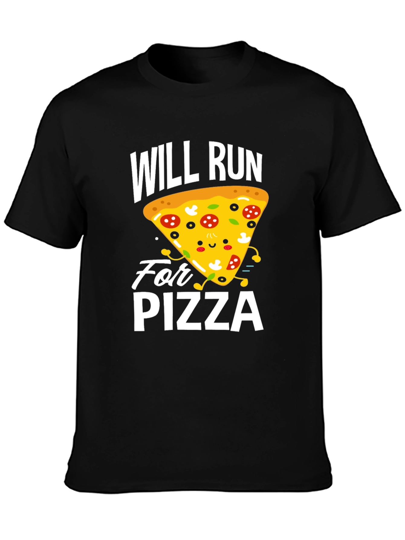 Will Run For Pizza Funny Graphic Tee