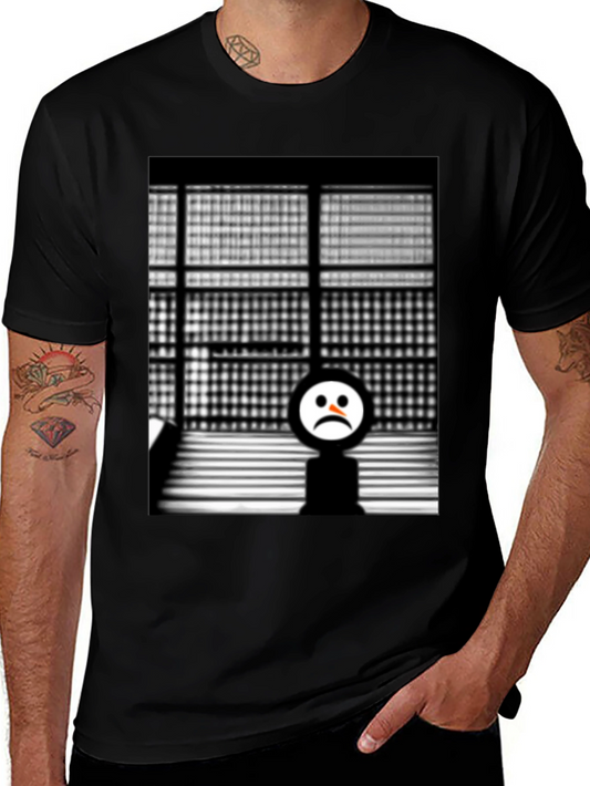 Sad Face Graphic Tee - Black Unisex T-Shirt