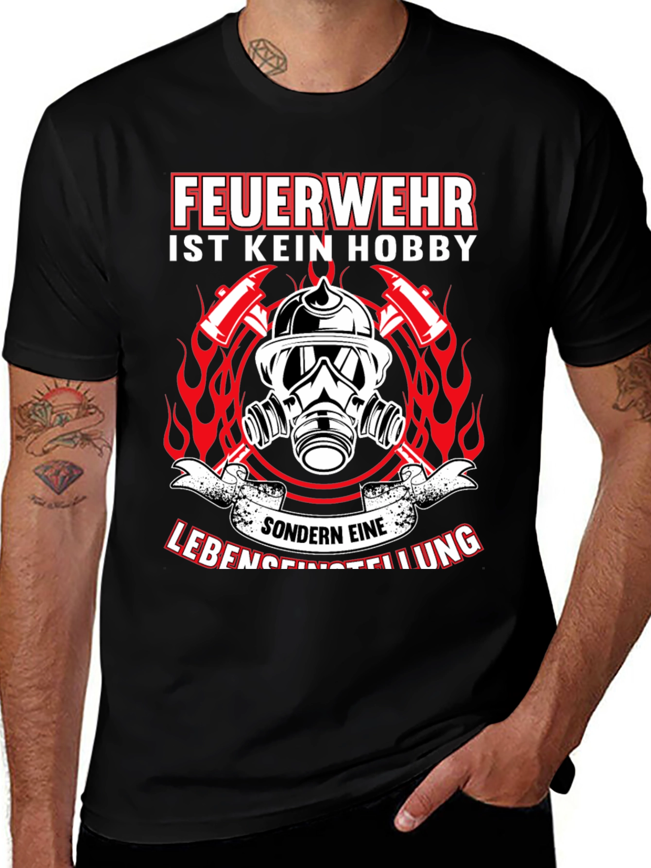 Firefighter Lifestyle T-Shirt - German Text Design