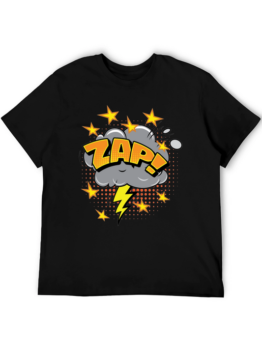 Zap! Graphic Print Black T-Shirt