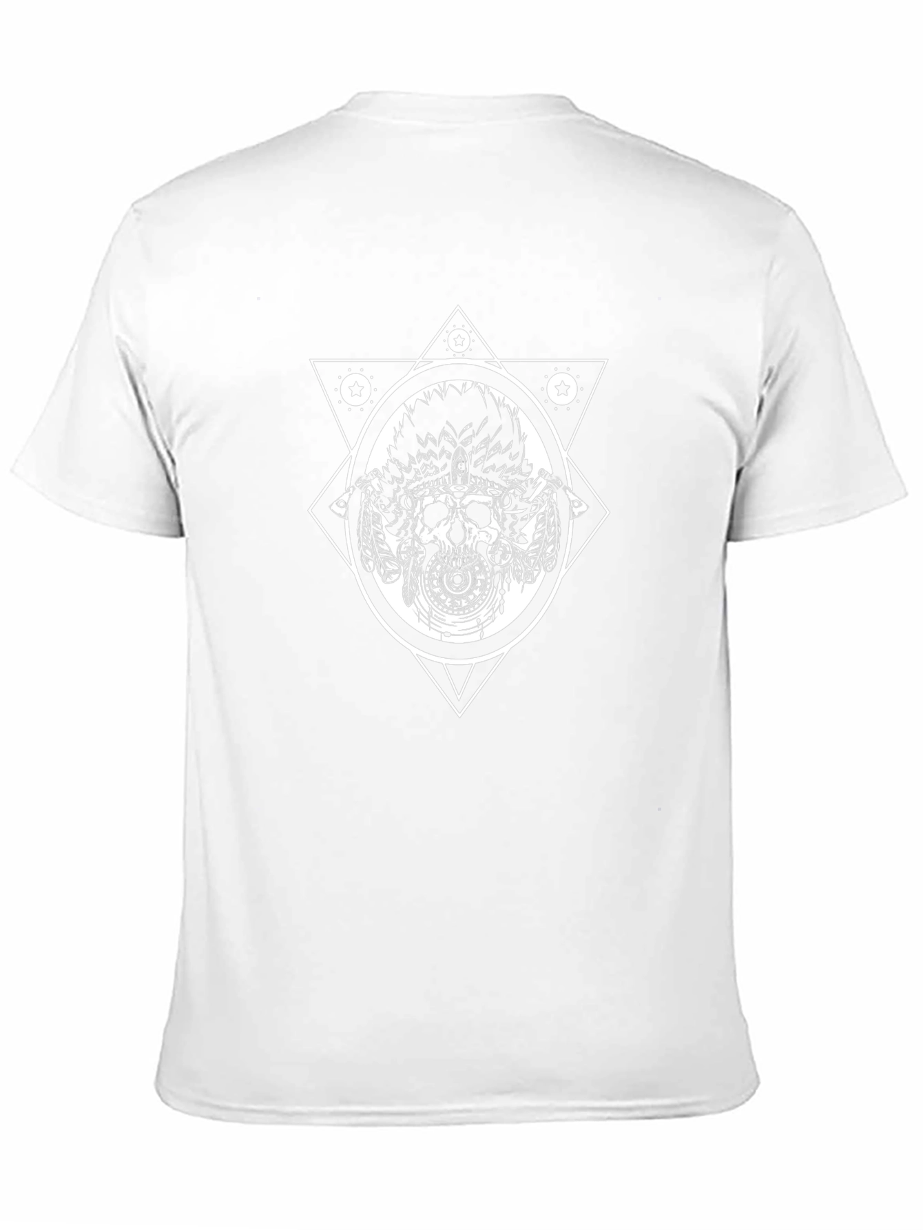 Skull Headdress Graphic Tee - Black Cotton T-Shirt