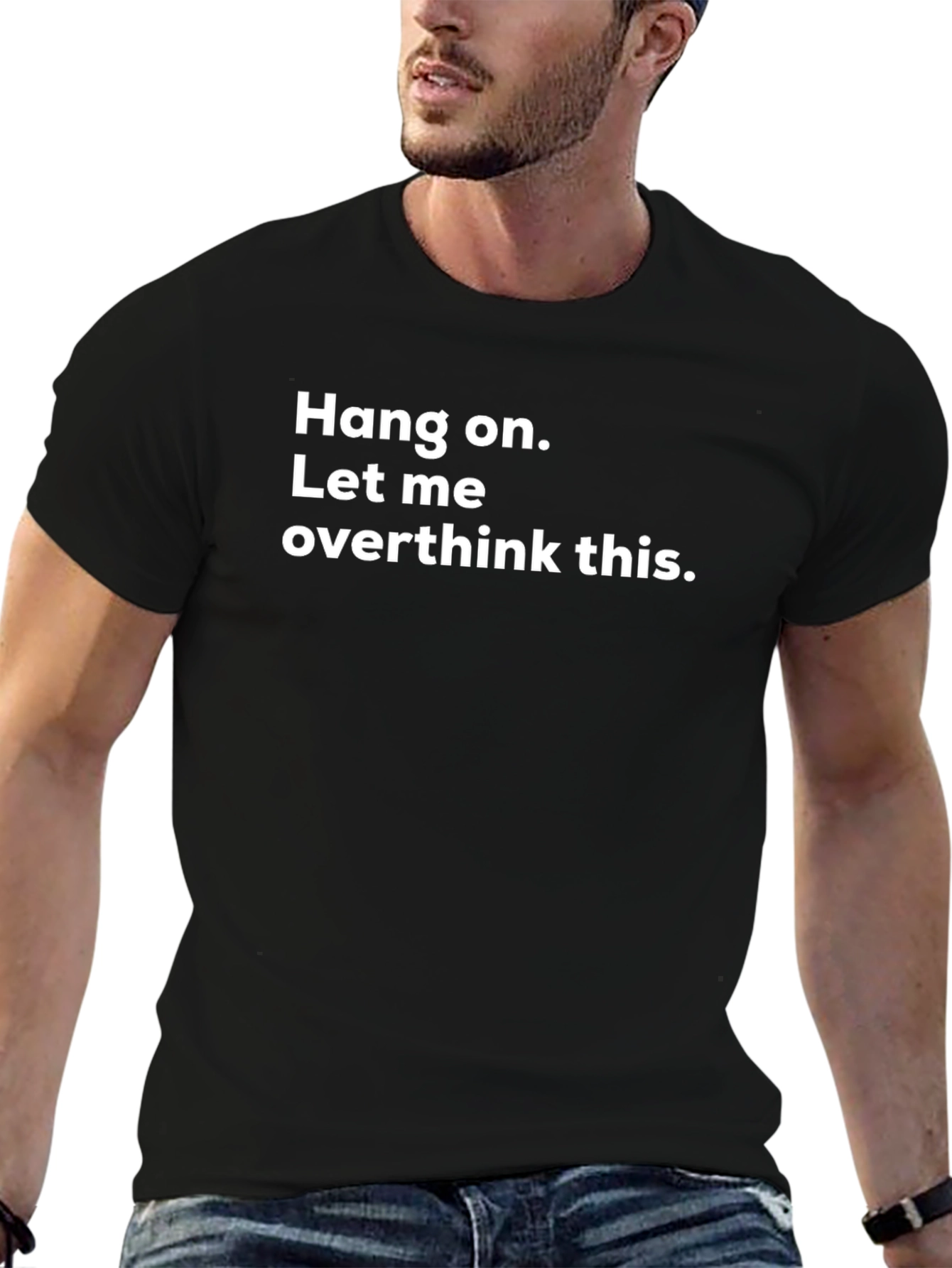 Funny Overthinker Graphic Tee - Black