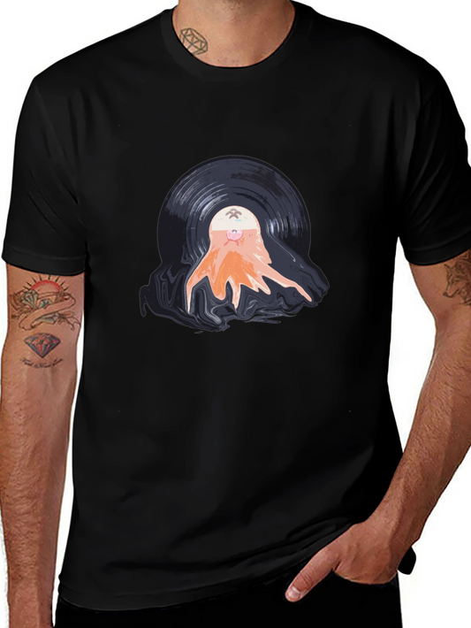Melting Vinyl Record Graphic Tee - Cool Music Lovers Shirt