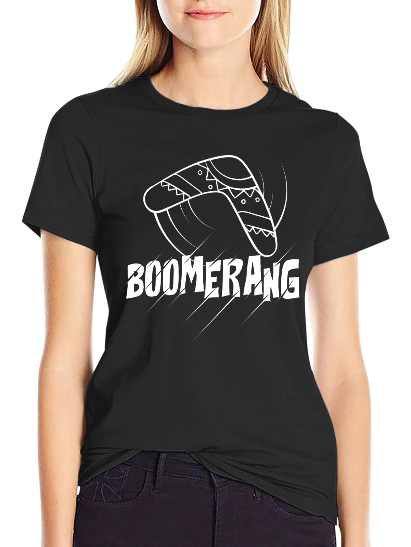 Boomerang Graphic Tee - Black Cotton Casual Shirt