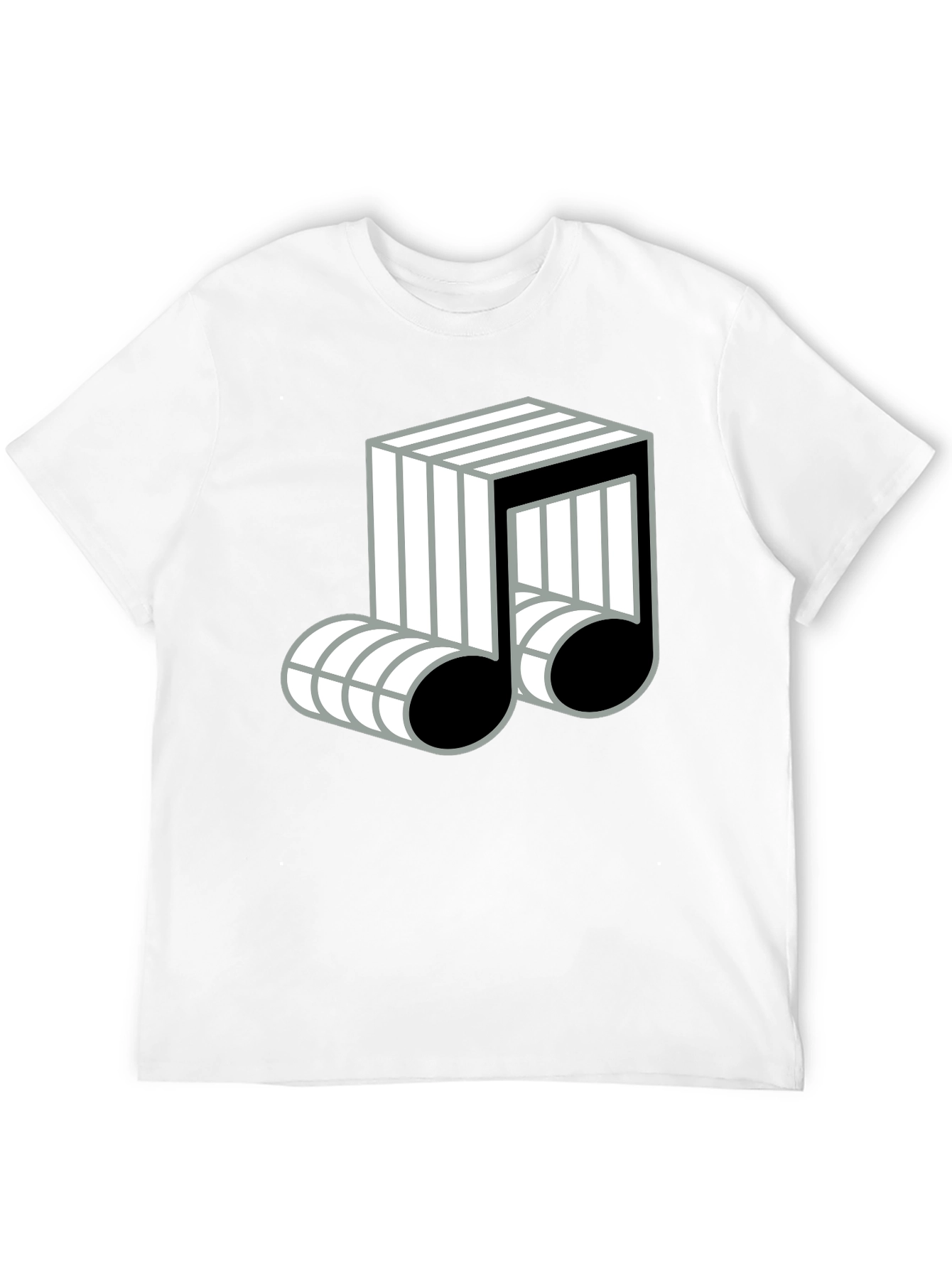 Cool Music Note Graphic Black T-Shirt