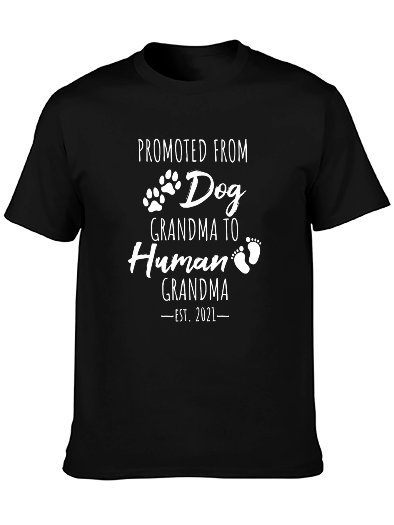 Promoted From Dog Grandma Black T-Shirt