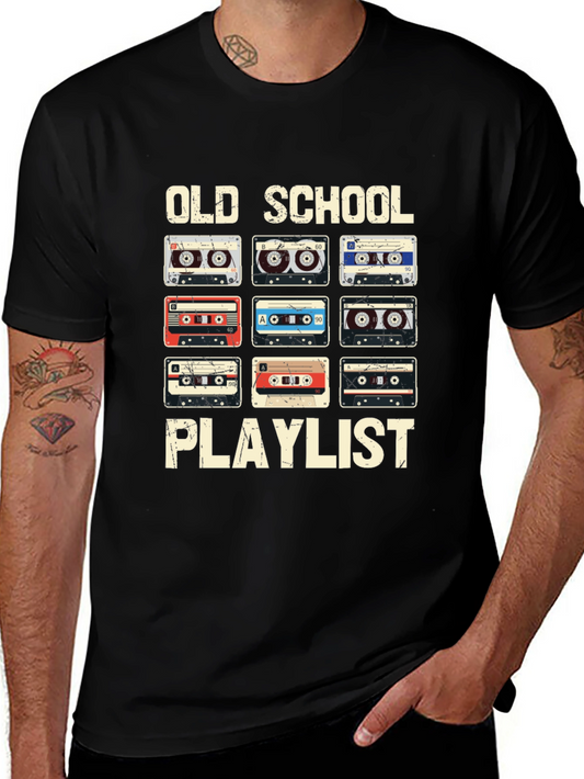 Old School Playlist Graphic T-Shirt - Retro Cassette Design