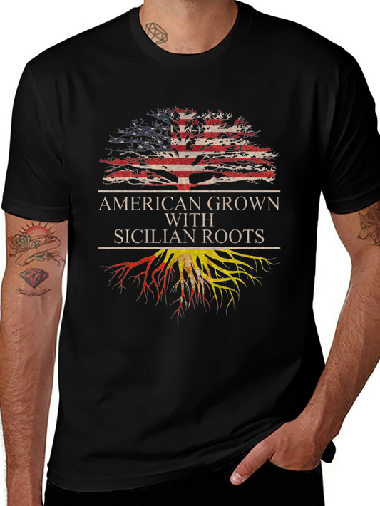 American Grown Sicilian Roots T-Shirt
