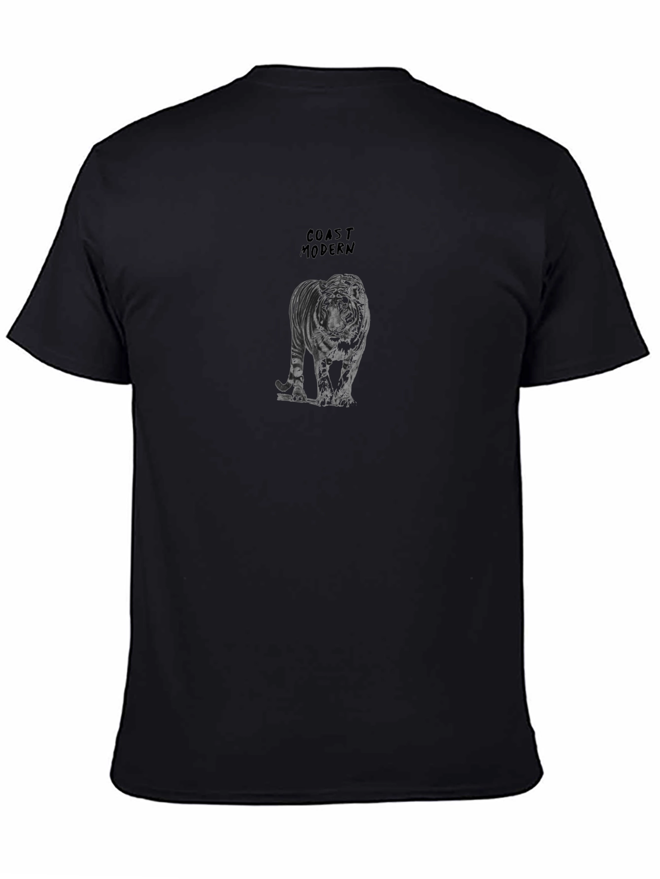 Mens Black Graphic Tee - Coast Modern Tiger