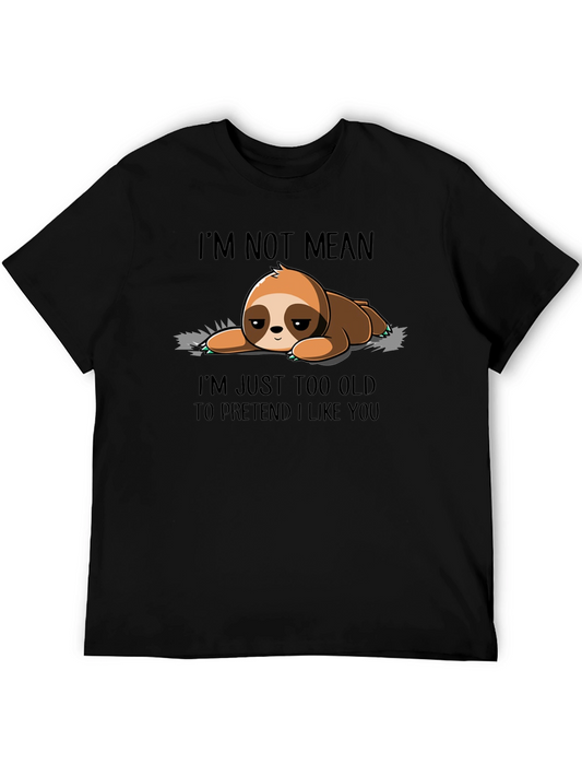 Lazy Sloth Graphic Tee - Im Not Mean T-Shirt