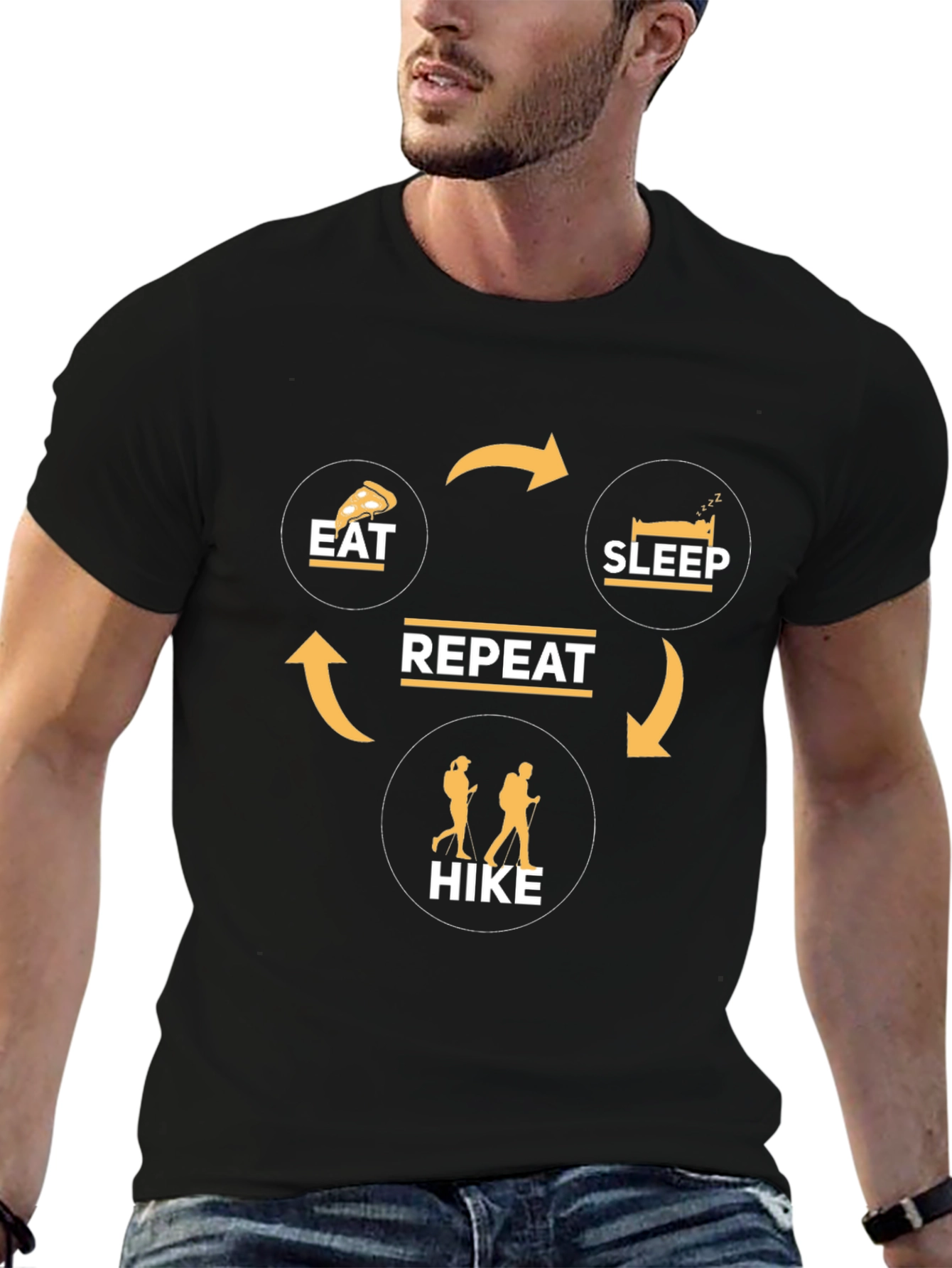 Eat Sleep Hike Repeat - Funny Hiking T-Shirt