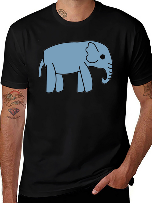 Cute Elephant Graphic Black T-Shirt