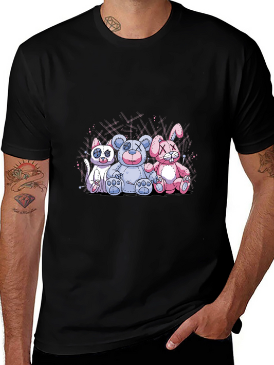Creepy Cute Plushie Trio Black T-Shirt