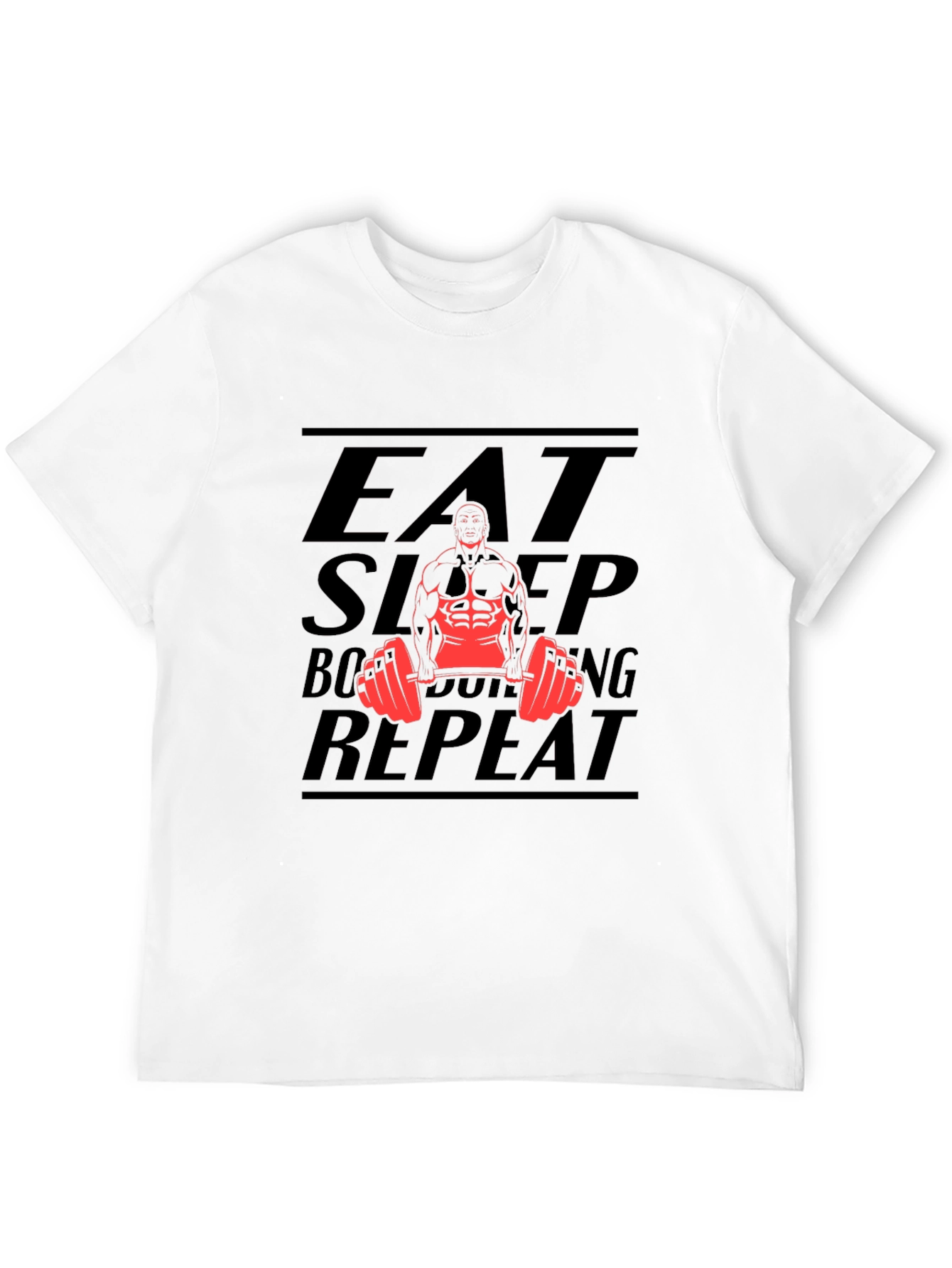 Eat Sleep Bodybuilding Repeat Black T-Shirt