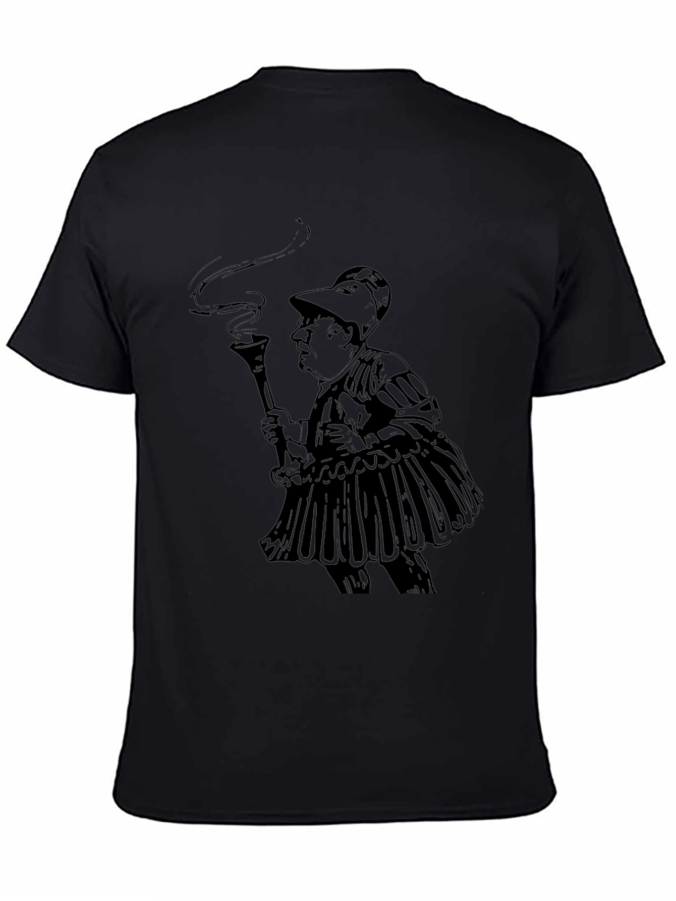 Black T-Shirt with Humorous Retro Print