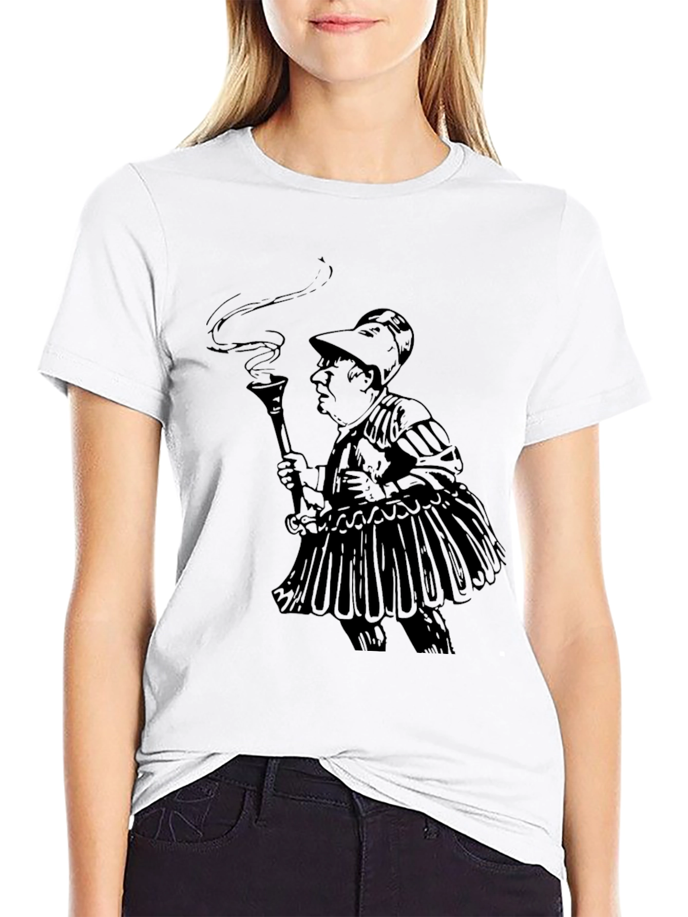 Black T-Shirt with Humorous Retro Print