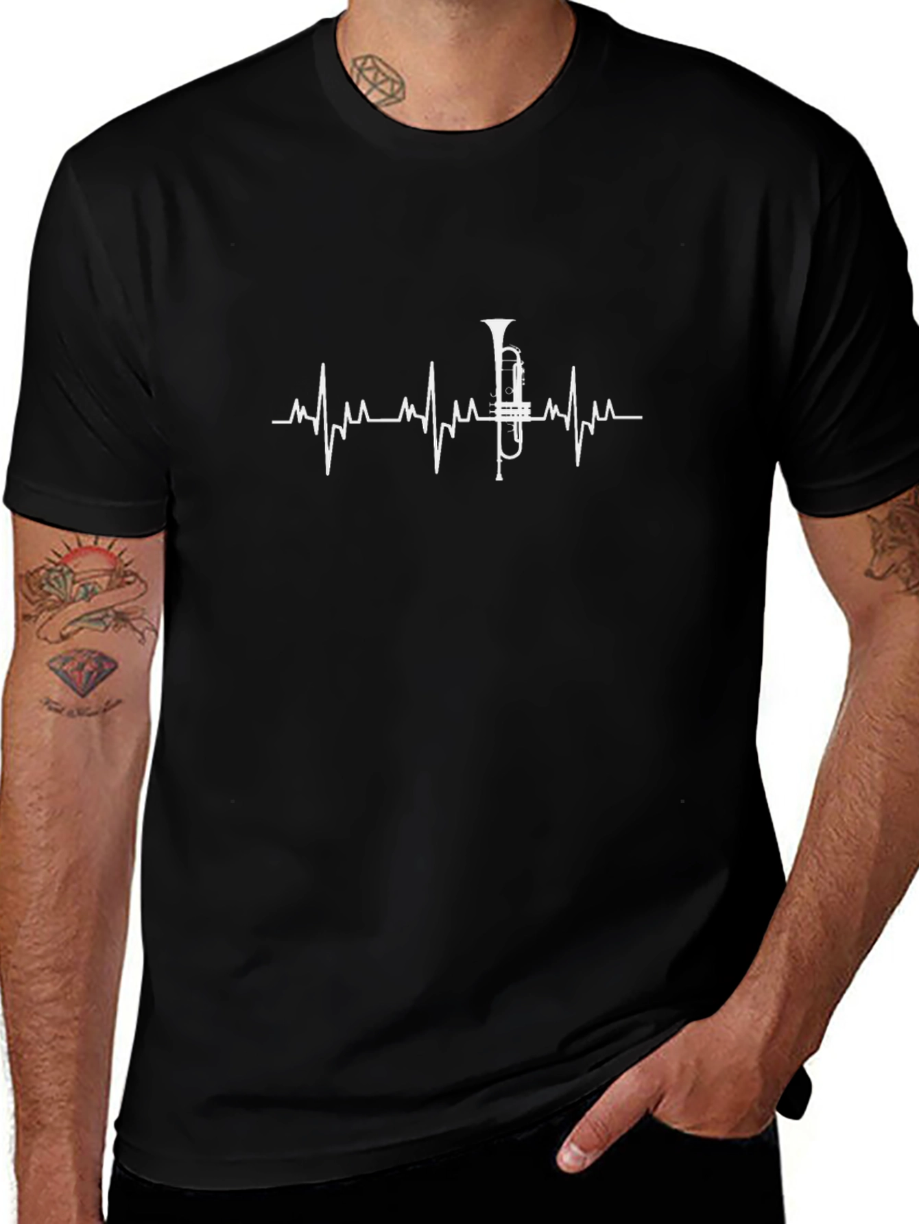 Trumpet Heartbeat T-Shirt - Musician Gift
